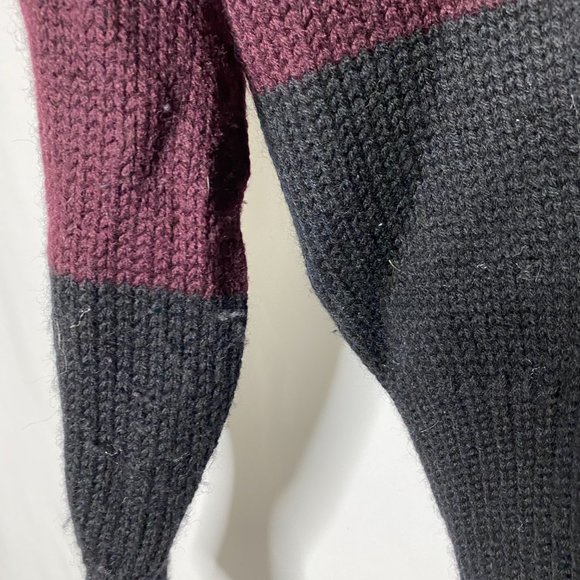 Polo Ralph Lauren Black Maroon Striped Wool Knit Pullover Sweater Vintage VTG - Picture 5 of 8